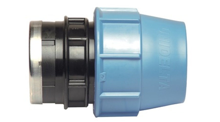 Adaptation polypropylène à compression droit F pour tube PE