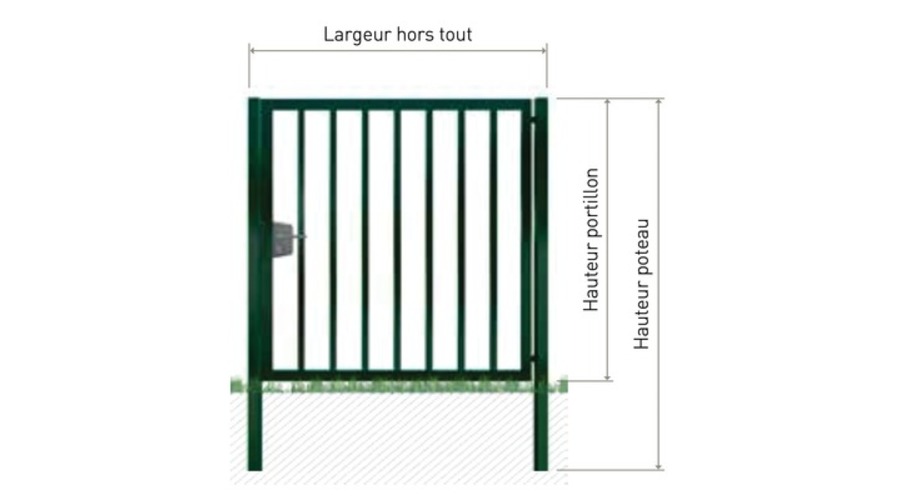 PORTILLON GRIS 1MX1.70M BARREAUDE CLASSIC
