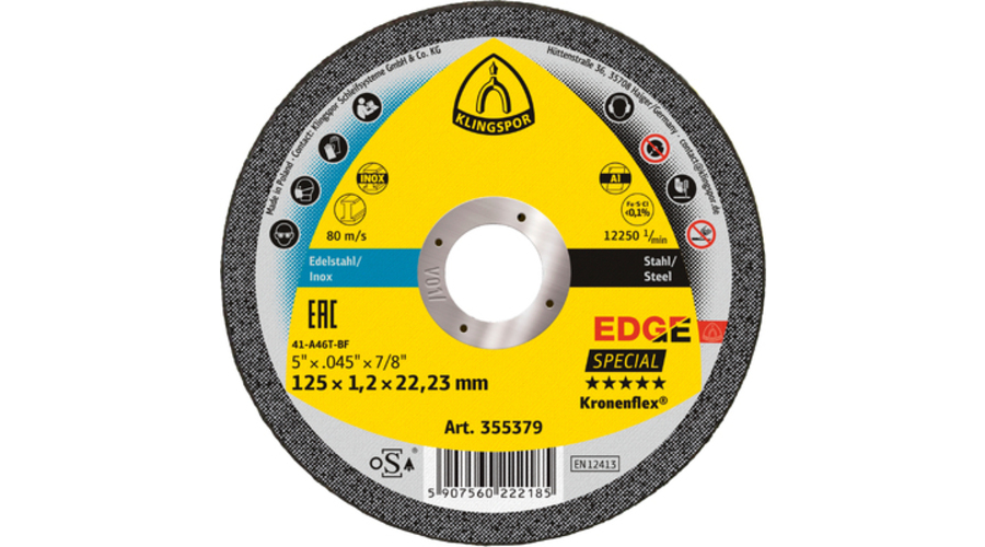 Disque à tronçonner EDGE Spécial