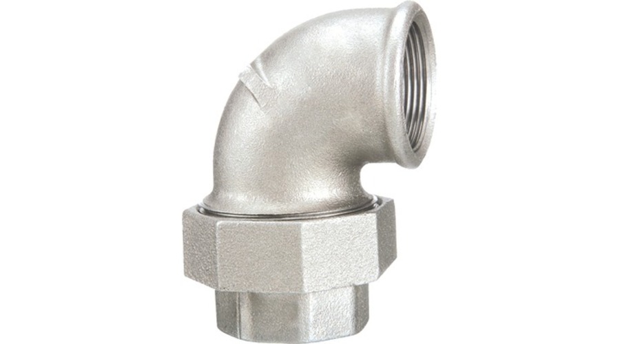 Coude union fonte galva à visser 90° FF