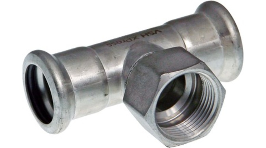 Té mixte taraudé FFF inox 304