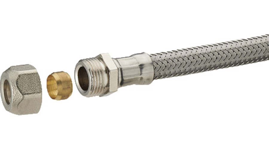 FLEXIBLE INOX A VISSER Ø3/8 F - 300MM BICONE 10 DN 8,5