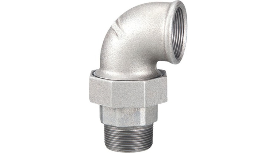 Coude union fonte galva à visser 90° MF