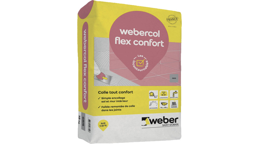 WEBER COL FLEX CONFORT GRIS 15 KG