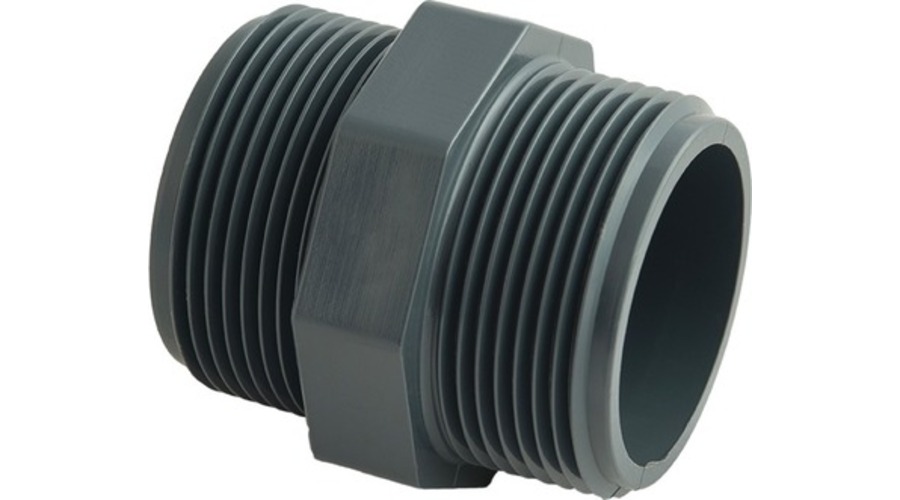 Mamelon double fileté PVC 16B