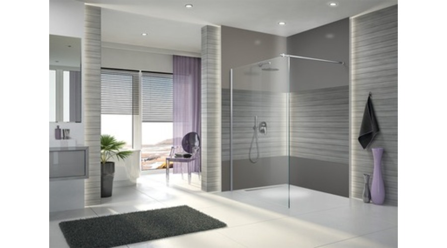 PAROI OPEN 140X200 PROF.ARGENT BRIL.+VT BRIL.+BARRE REGL.