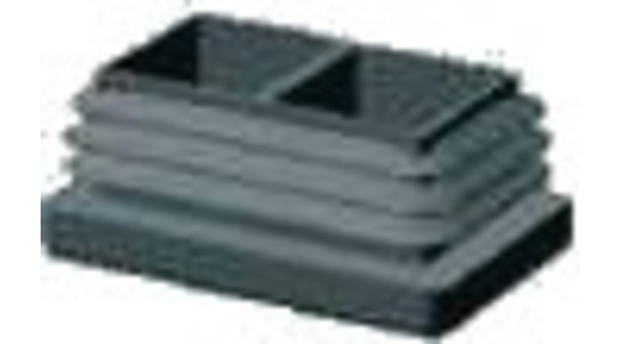 EMBOUT RECTANGULAIRE ENTRANT P.E NOIR 100X50 MM