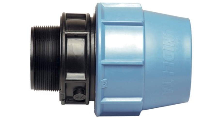 Adaptation polypropylène à compression droit M pour tube PE