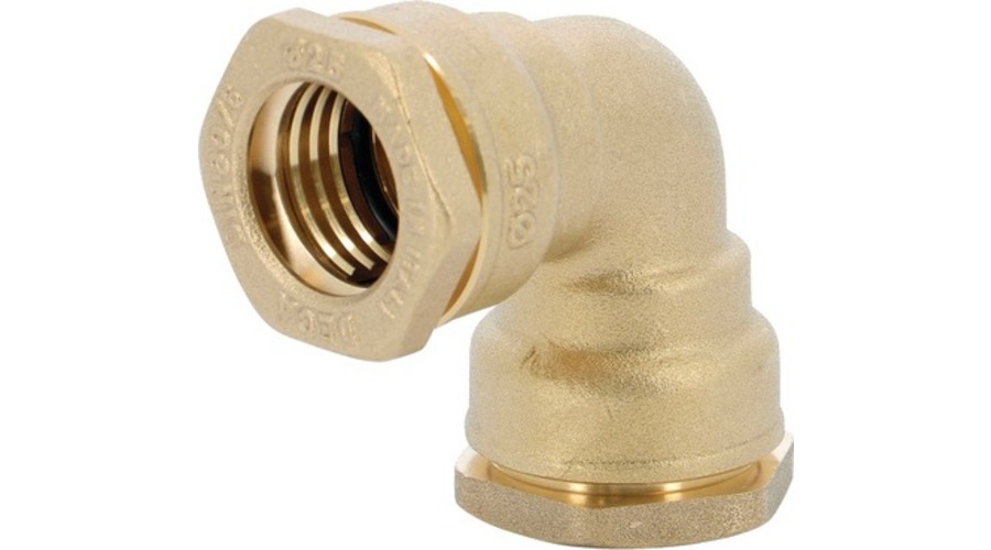 MANCHON COUDE LAITON A COMPRESSION Ø25 POUR TUBE PE