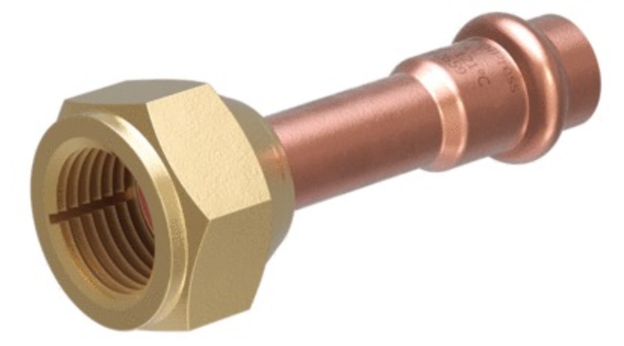 Raccord cuivre clim à sertir écrou laiton FF