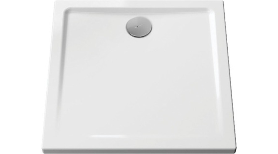 RECEVEUR CASCADE A ENCAST. 100X80X4 BLANC ULTRA PLAT RECT.BO