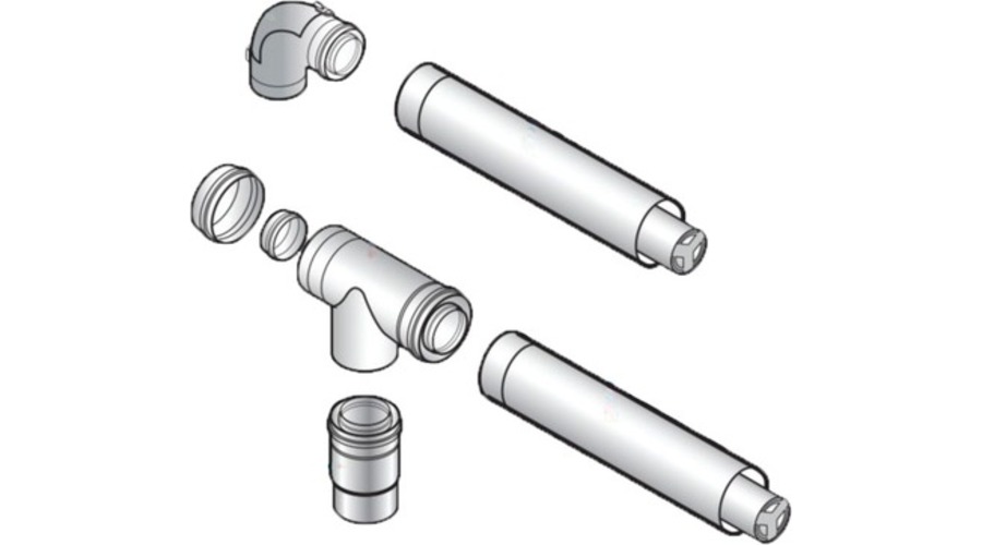 Ventouse horizontale avec coude recentrage