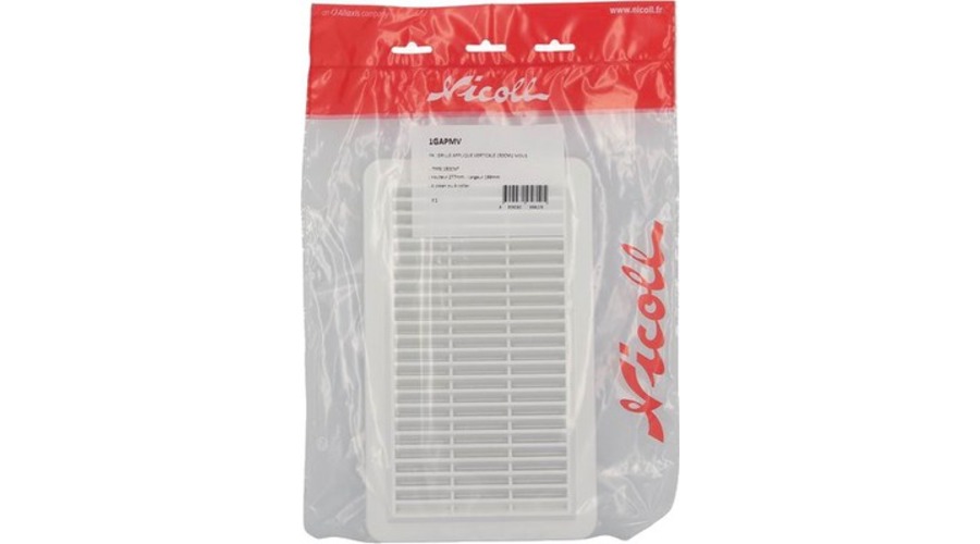 Grille rectangulaire en applique avec moustiquaire