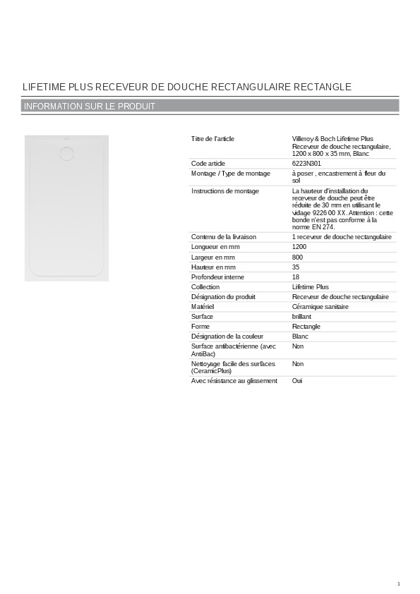 Fiche produit