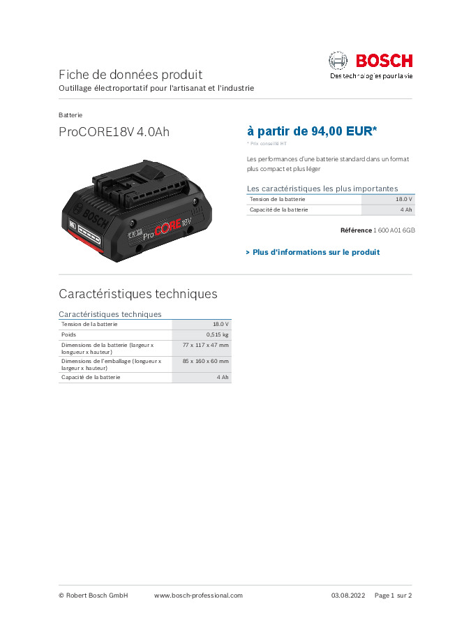 Fiche produit