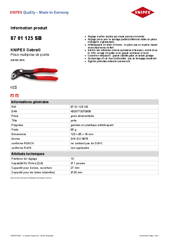 Fiche produit