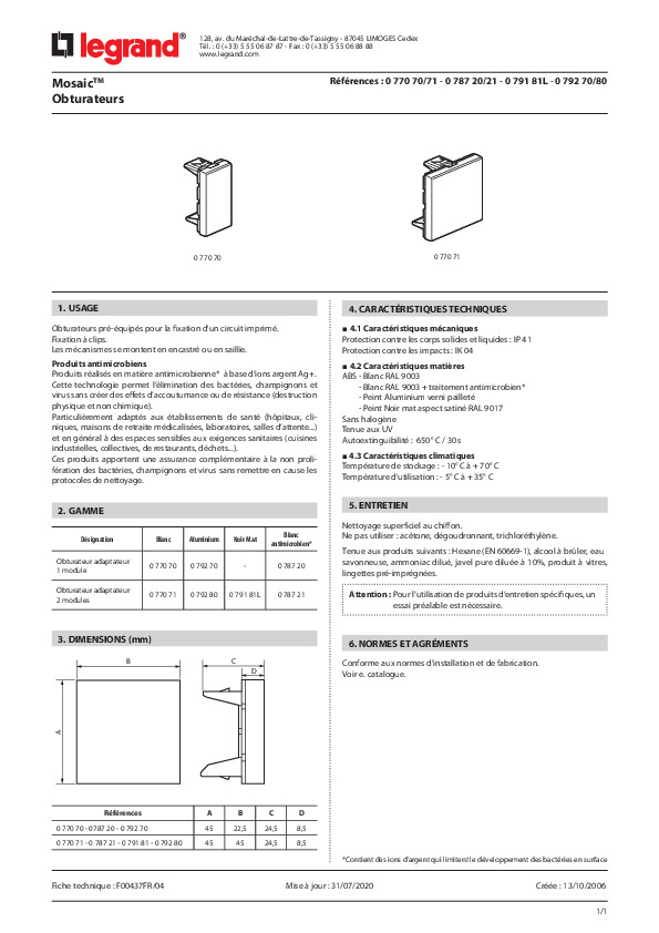 Fiche produit