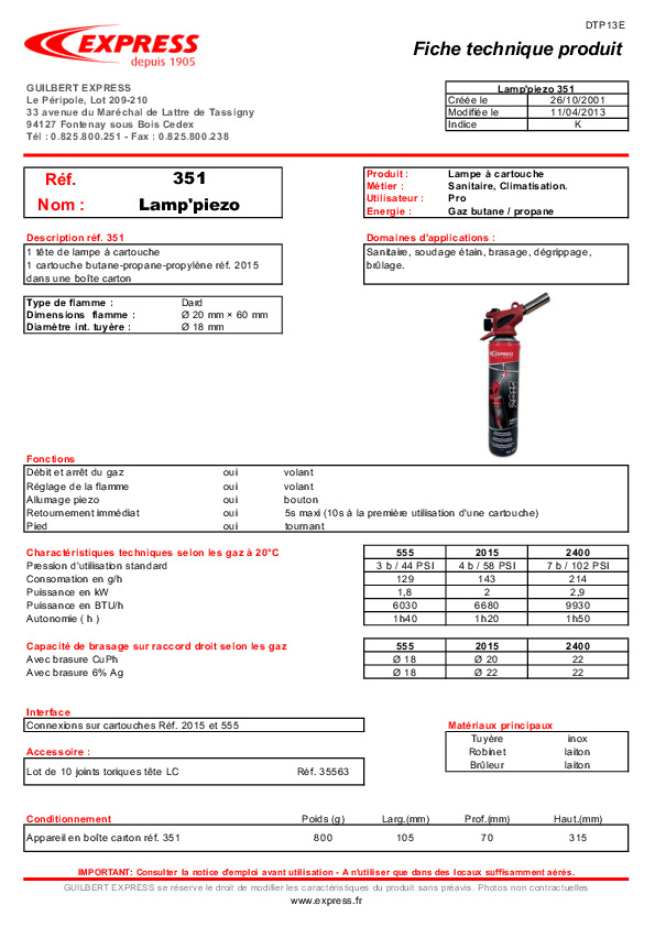 Fiche produit