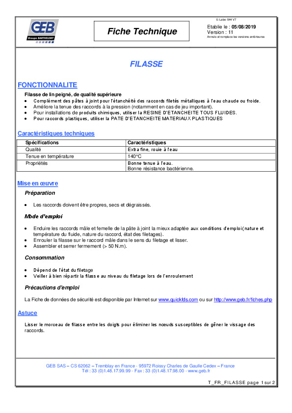 Fiche produit