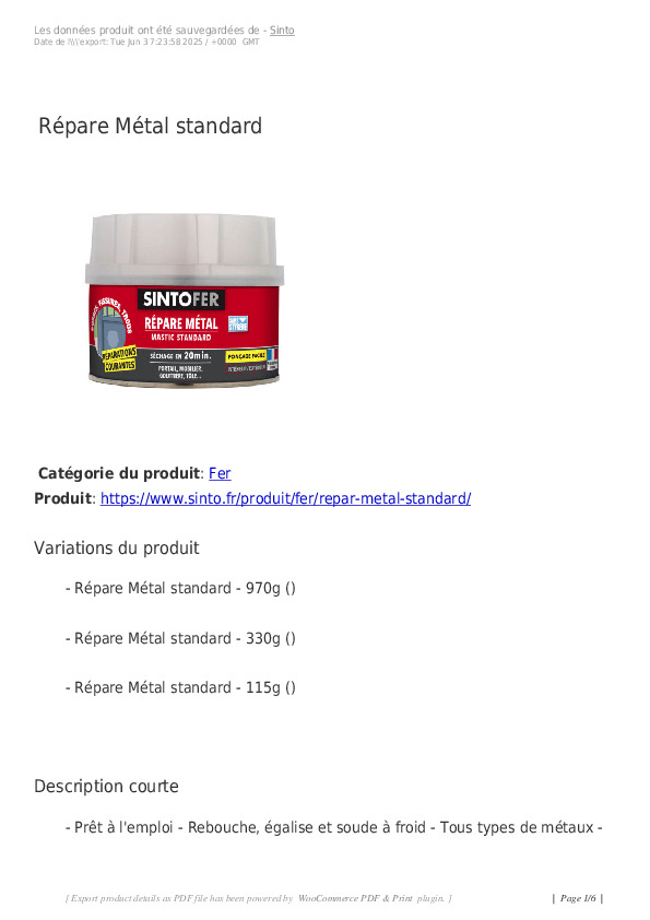 Fiche produit