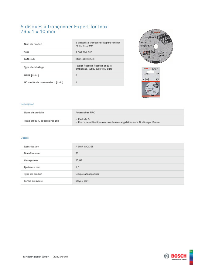 Fiche produit