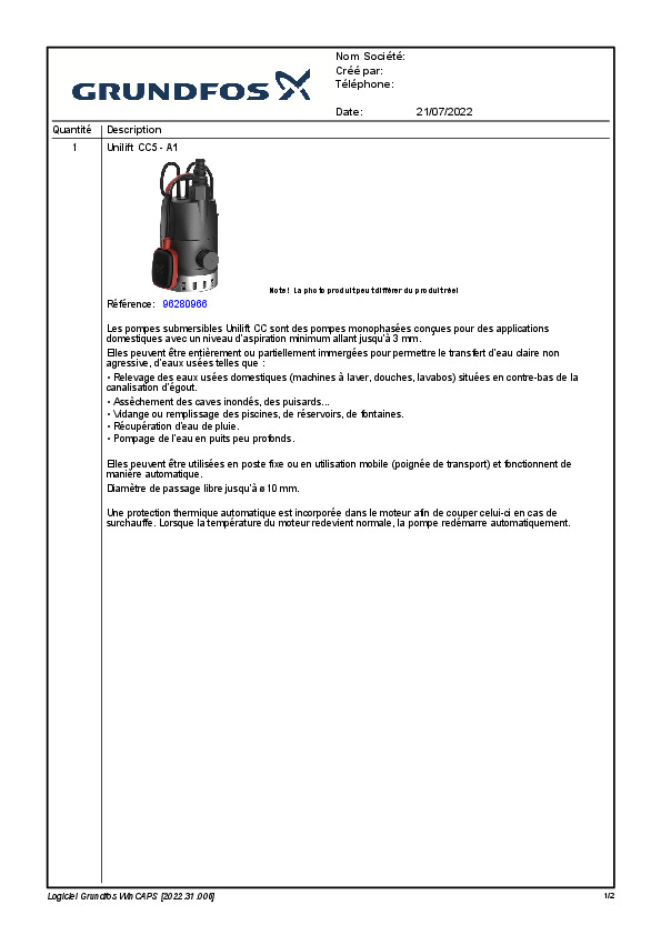 Fiche produit
