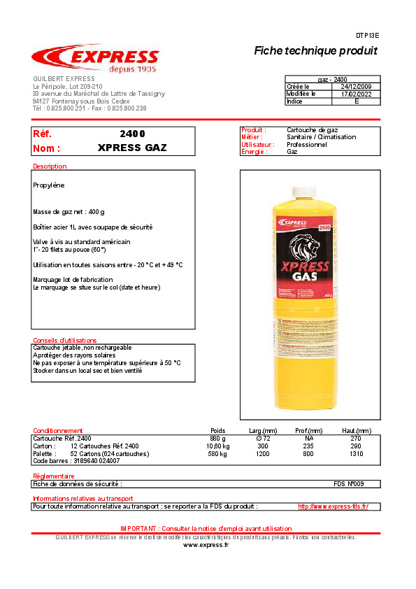 Fiche produit