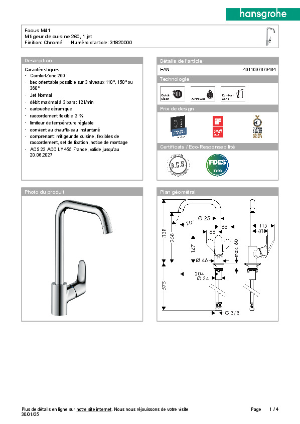 Fiche produit