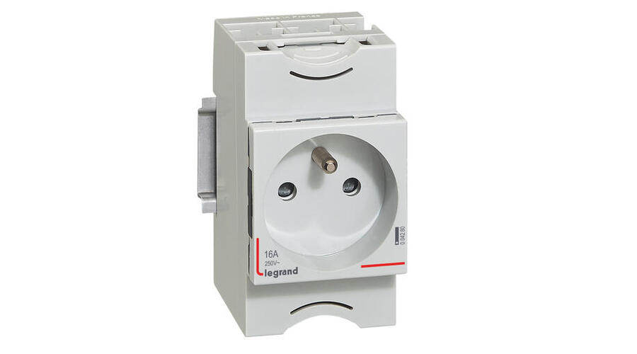 Prise de courant modulaire 10A à 16A 250V~ - 2P+T à éclips -