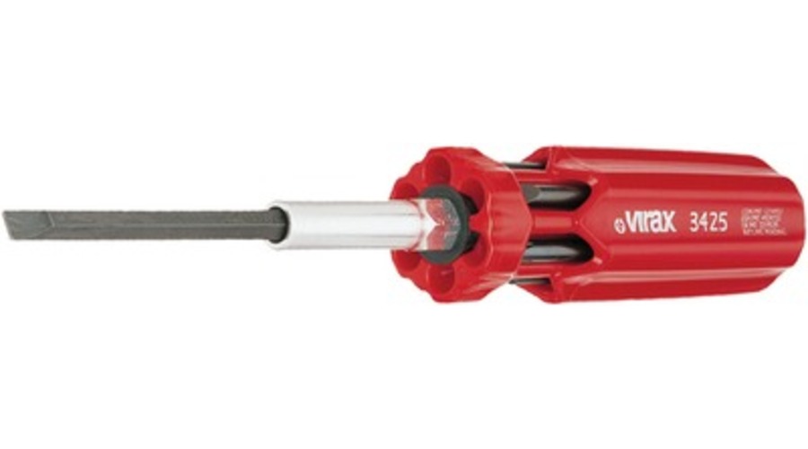 TOURNEVIS 7 EMBOUTS ROUGE