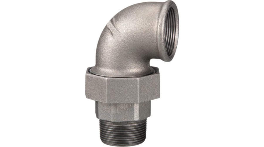 Coude union fonte noir à visser 90° MF