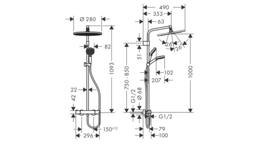 colonne de douche Hansgrohe [*** colonne de douche Hansgrohe ***]