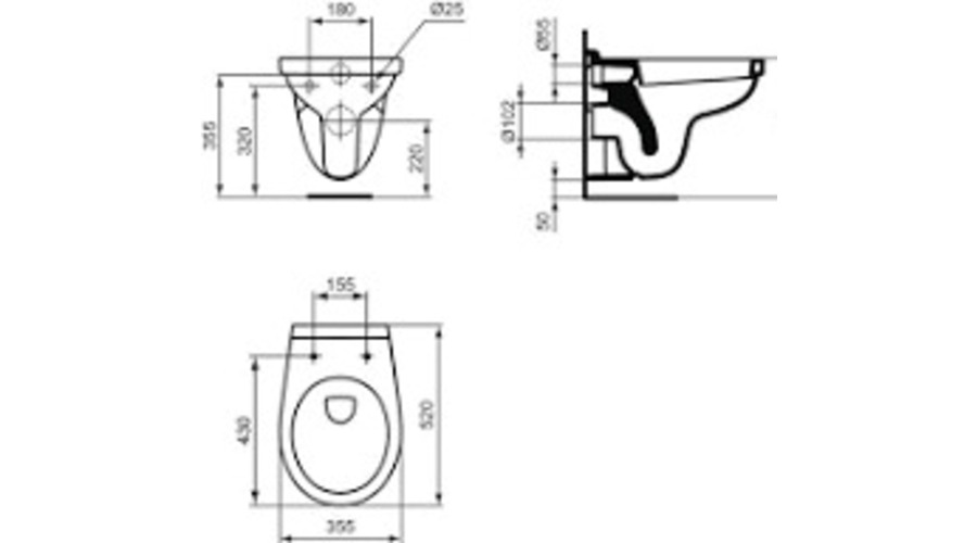 Cuvette suspendue avec bride Ideal Standard FIC [*** Cuvette suspendue avec bride Ideal Standard FIC ***]